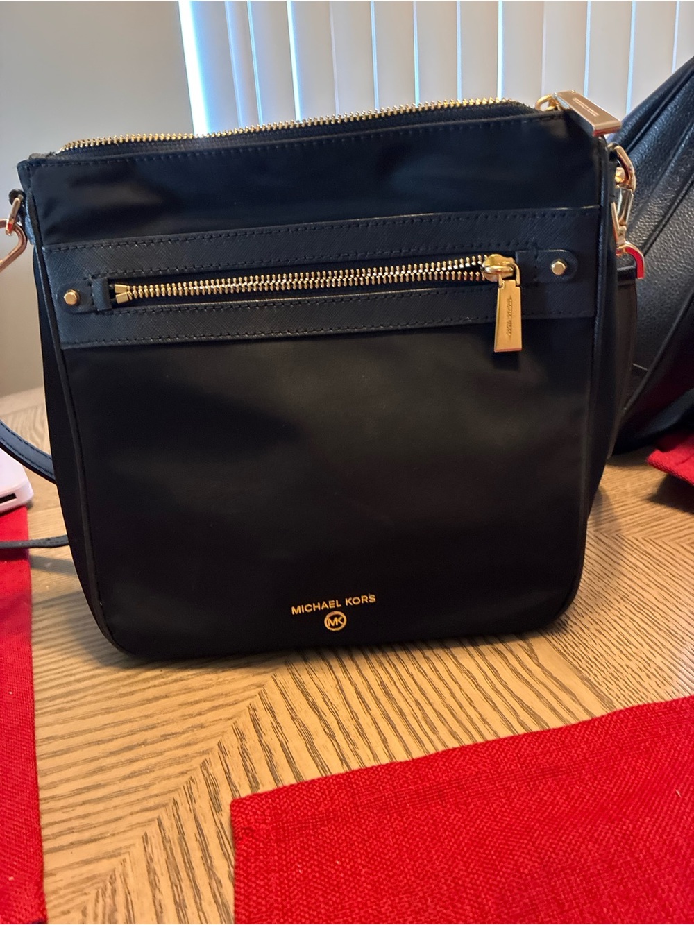 Michael Kors Black Crossbody Bag with Gold-Tone Accents